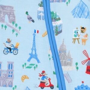 Little Sleepies Blue Paris-Themed Kids Pajama Set